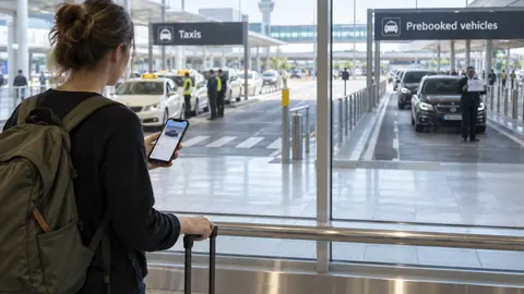 Viaggiatrice individua zone taxi e auto prenotate dagli arrivi