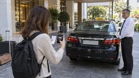 Viaggiatrice conserva la ricevuta e fotografa i dati del taxi